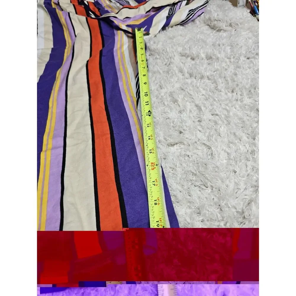 Cacique Striped Pajama Pants Womens 18/20 Plus Size 100% Cotton Lounge Boho Wide